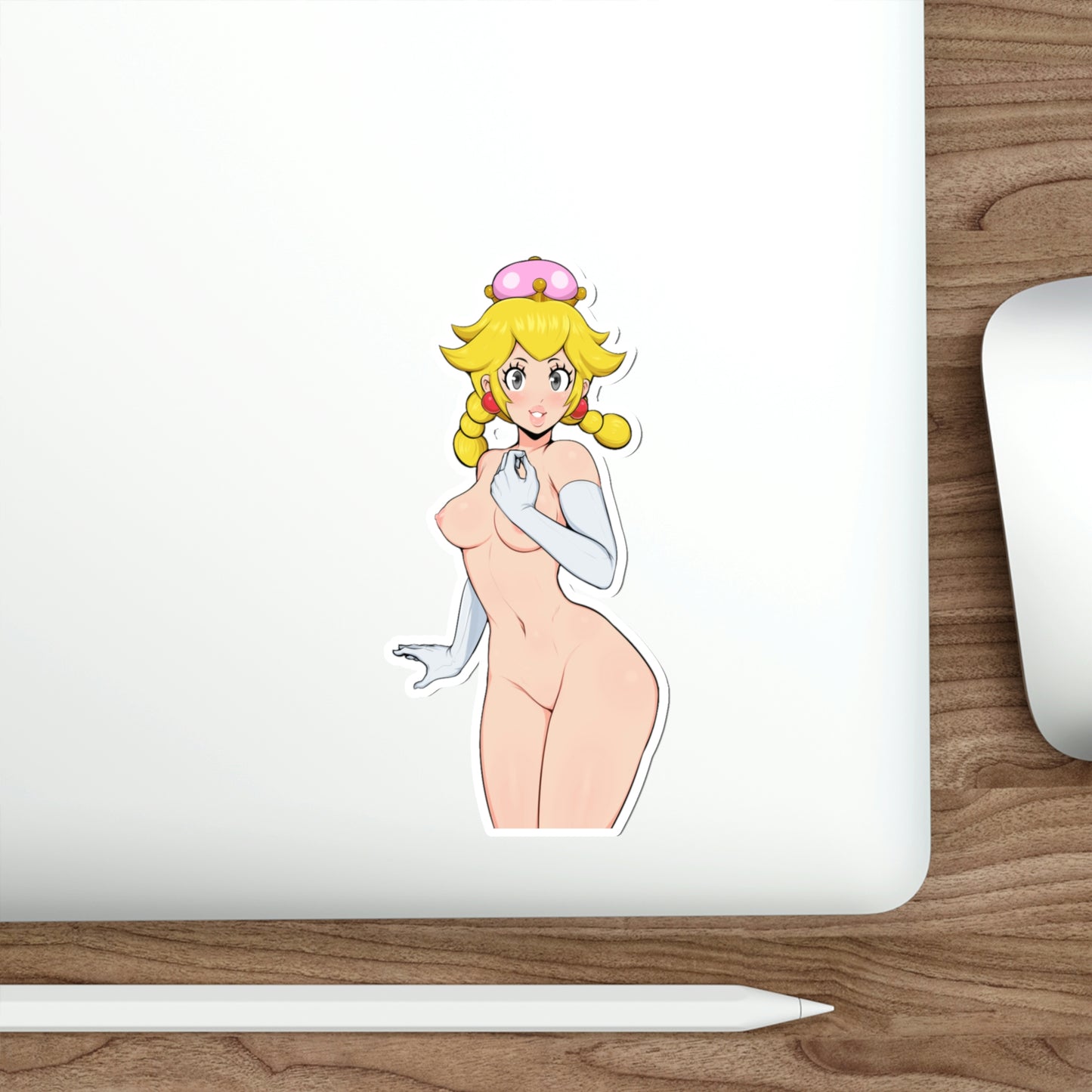 Nude Peachette Super Mario Waterproof Sticker - Ecchi Vinyl Decal