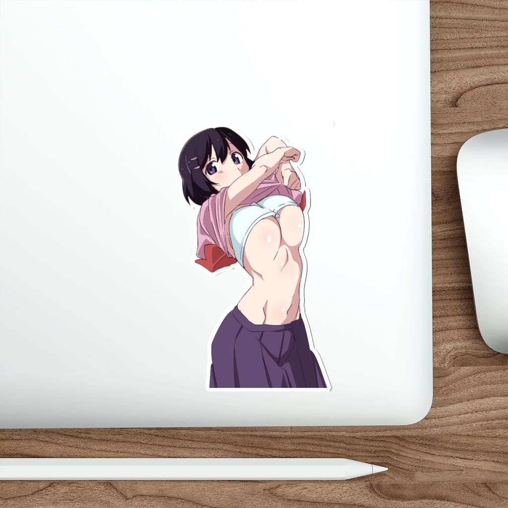 Sexy Undressing Tsubasa Hanekawa Monogatari Waterproof Sticker - Ecchi Vinyl Decal