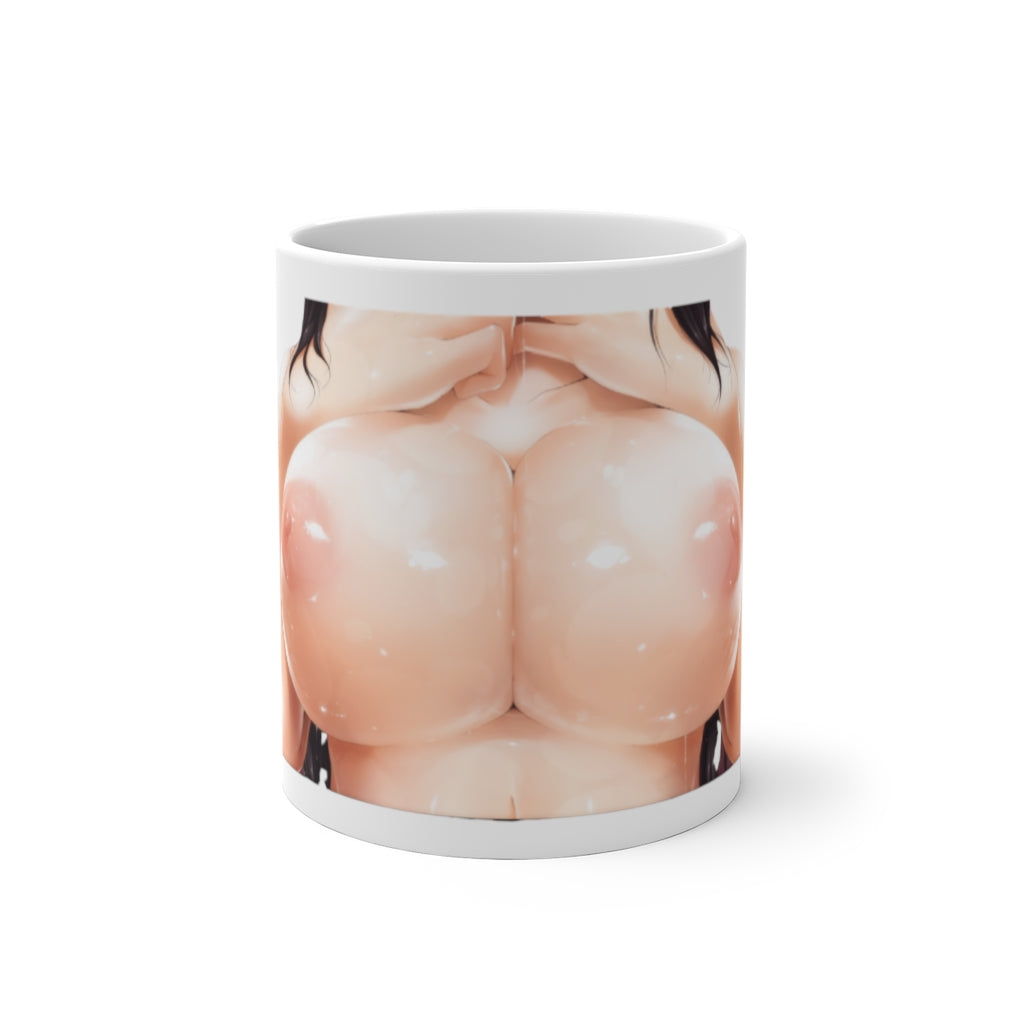 Boob Mug | Squeezed Boobs Glossy Magic Mug | Oppai Ecchi Gift | Naughty Lewd Gift | Color Changing Mug