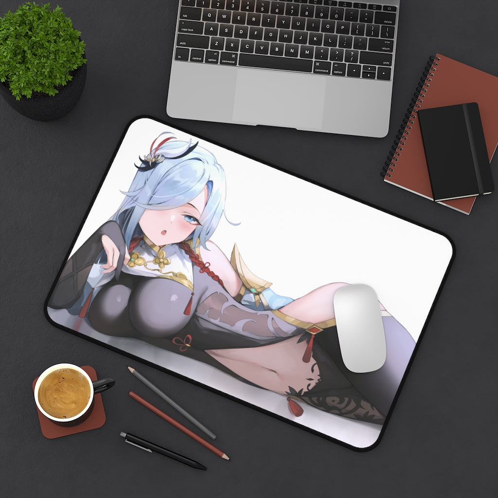 Genshin Impact Sexy Shenhe Desk Mat - Non Slip Mousepad