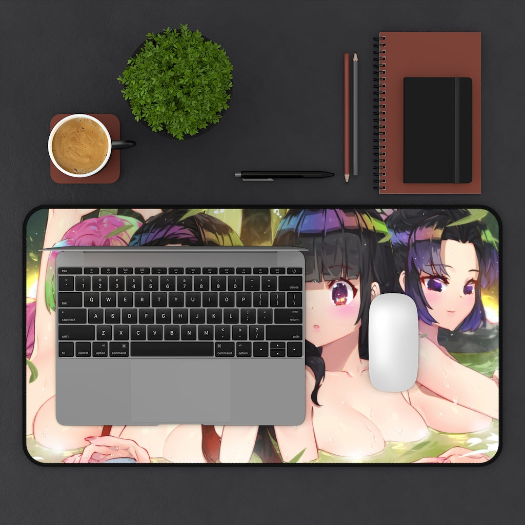 Nezuko Shinobu Mitsuri and Kanao Demon Slayer Nude Bath Bamboo Forest Mousepad - Gaming Playmat