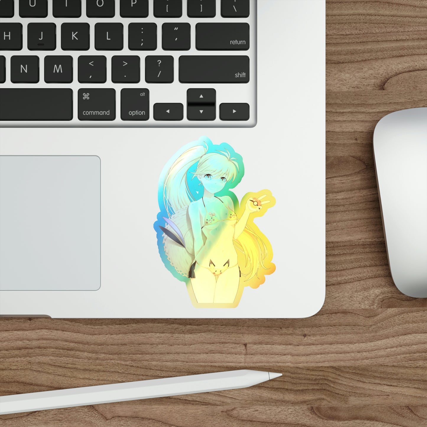 Holographic Pokemon Sticker - Sexy Pikachu Anthro - Ecchi Holographic Car Decal