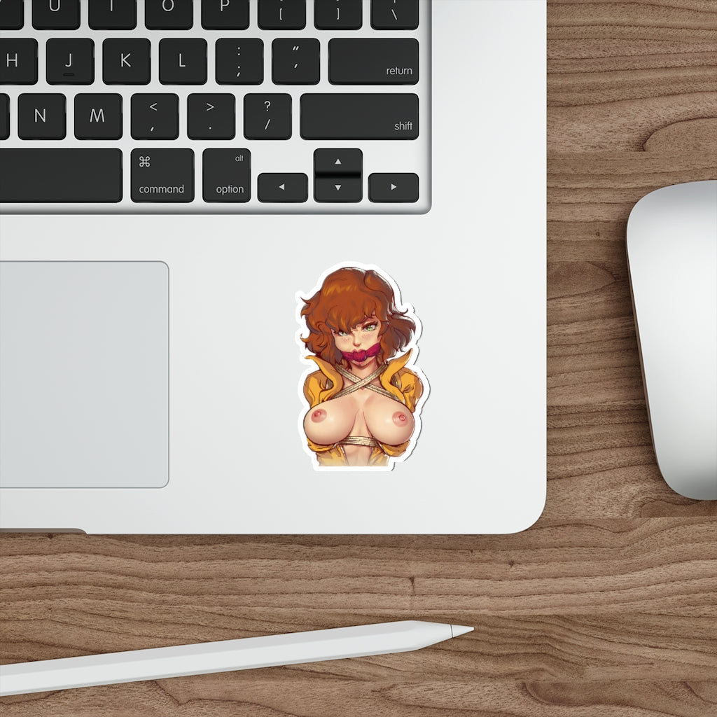 Topless Shibari April O'Neil Teenage Mutant Ninja Turtles Waterproof Sticker - Ecchi Vinyl Decal