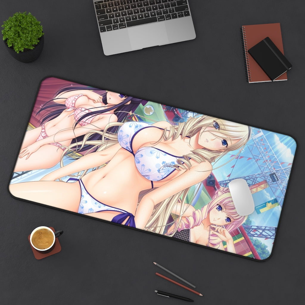 Celia Akane and Bertille Walkure Romanze Bikini Waifus Mousepad - Gaming Playmat