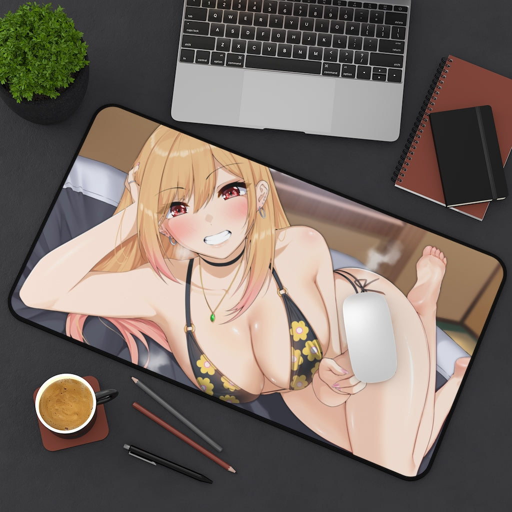 Sexy Cosplay Doll Mousepad - Marin Kitagawa Big Tits Bikini Large Desk Mat - Ecchi Desk Pad