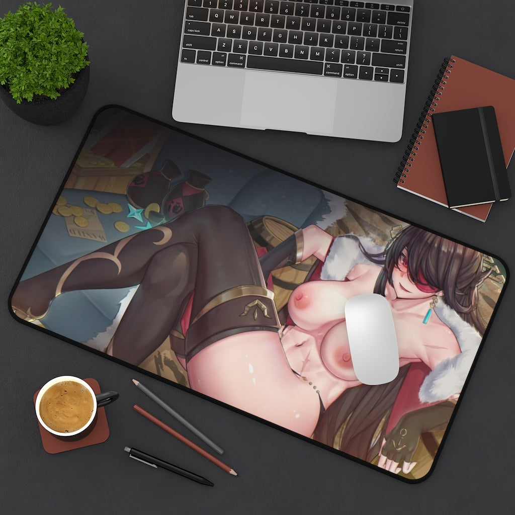 Beidou Genshin Impact Nude Tits Desk Mat - Non Slip Mousepad