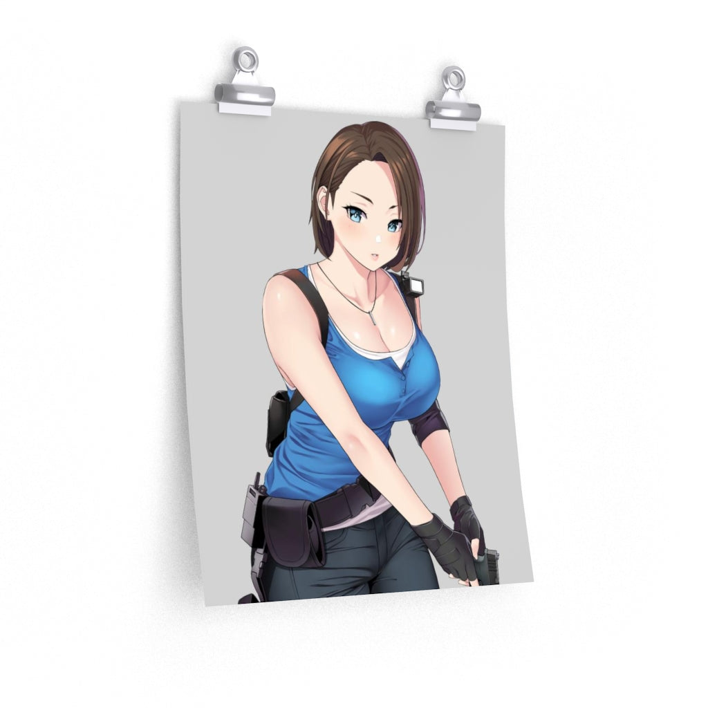 Sexy Jill Valentine Resident Evil Poster - Lewd Premium Matte Vertical Poster - Adult Wall Art