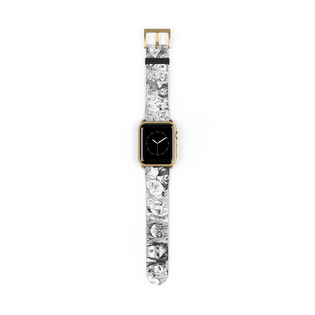 Apple Watch Band 38 mm and 42 mm - Ahegao Lewd Leather Apple Watch Band