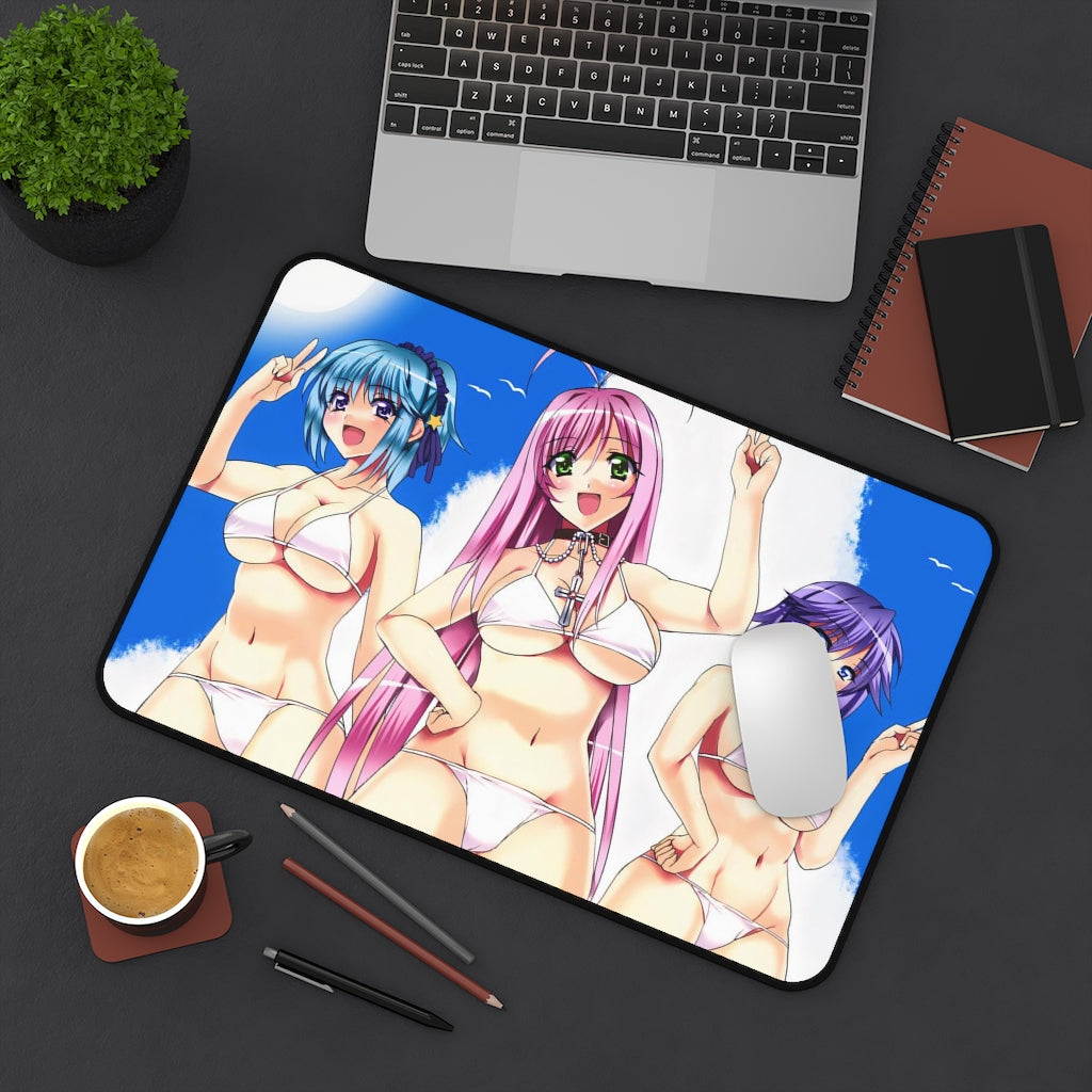 Rosario + Vampire Sexy Bikini Waifus Desk Mat - Non Slip Mousepad