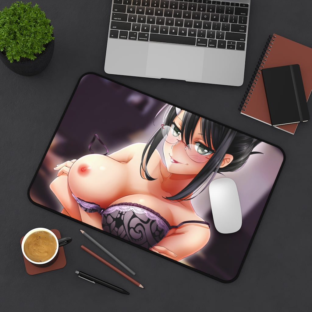 Big Boobs Aiko Yumi Huniepop Desk Mat - Sexy Anime Girl Mousepad - Gaming Playmat