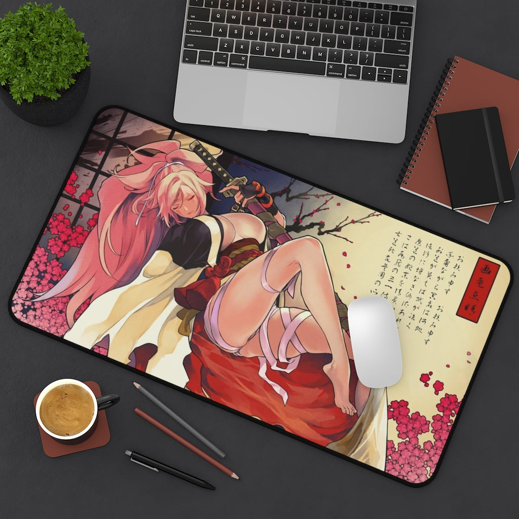 Guilty Gear Sexy Mousepad - Baiken Japanese Gaming Desk Mat - Ecchi Ukiyo-e Playmat