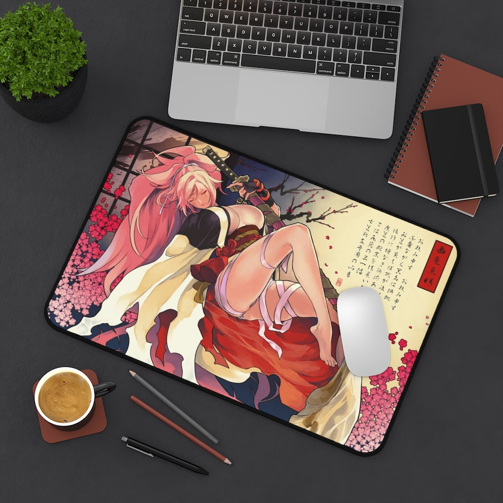 Guilty Gear Sexy Mousepad - Baiken Japanese Gaming Desk Mat - Ecchi Ukiyo-e Playmat