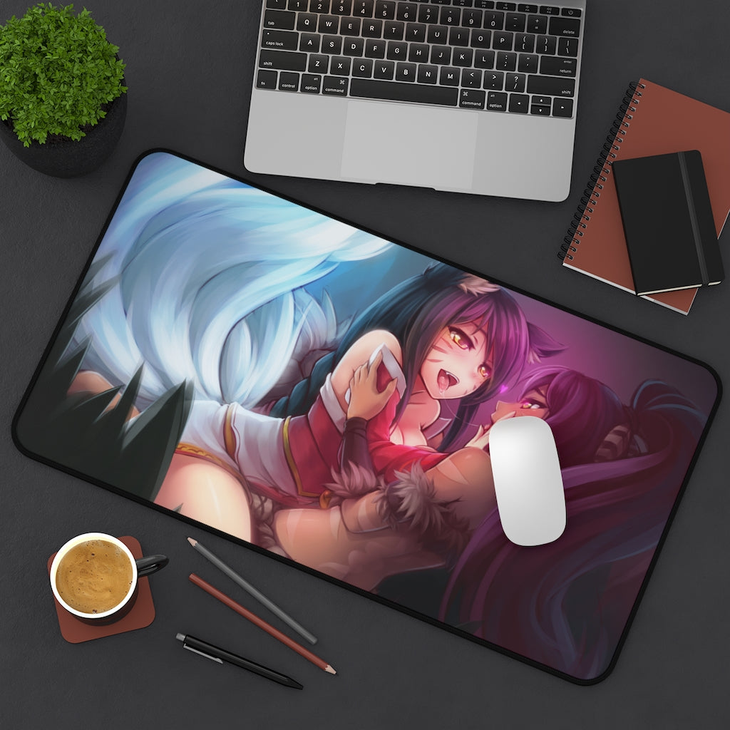 League of Legends Ahri and Nidalee Yuri Desk Mat - Non Slip Mousepad