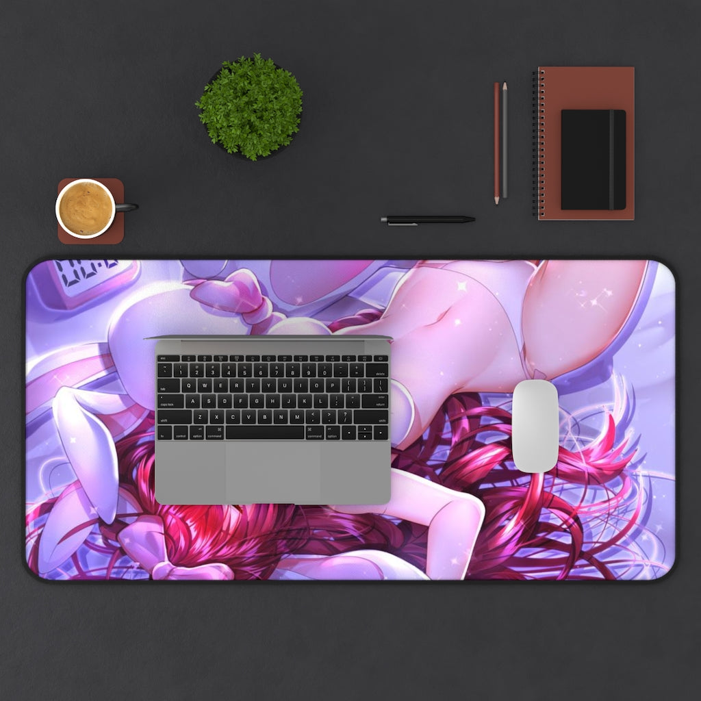 Elsword Sexy Mousepad - White Lingerie Elesis Desk Mat - Ecchi Playmat