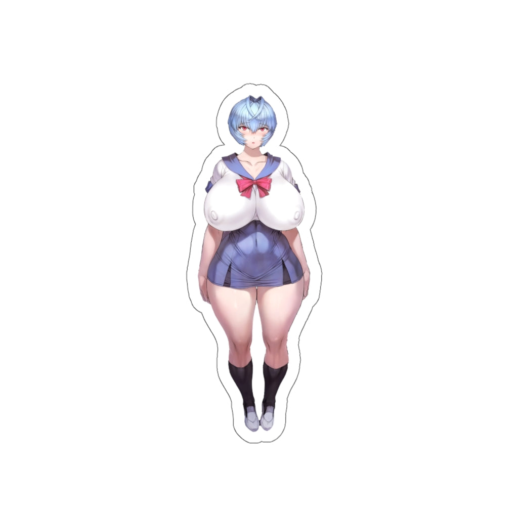 Evangelion Sticker - Rei Oppai School Outfit Waterproof Sticker Ecchi - Anime Car Decal