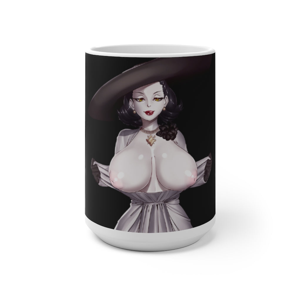 Lady Dimitrescu Boobs Out Glossy Magic Mug - Color Changing Mug