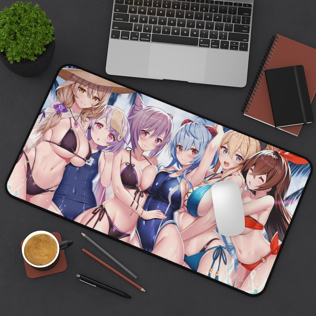 Genshin Impact Girls in Bikini Mousepad - Large Ecchi Desk Mat - MTG Playmat