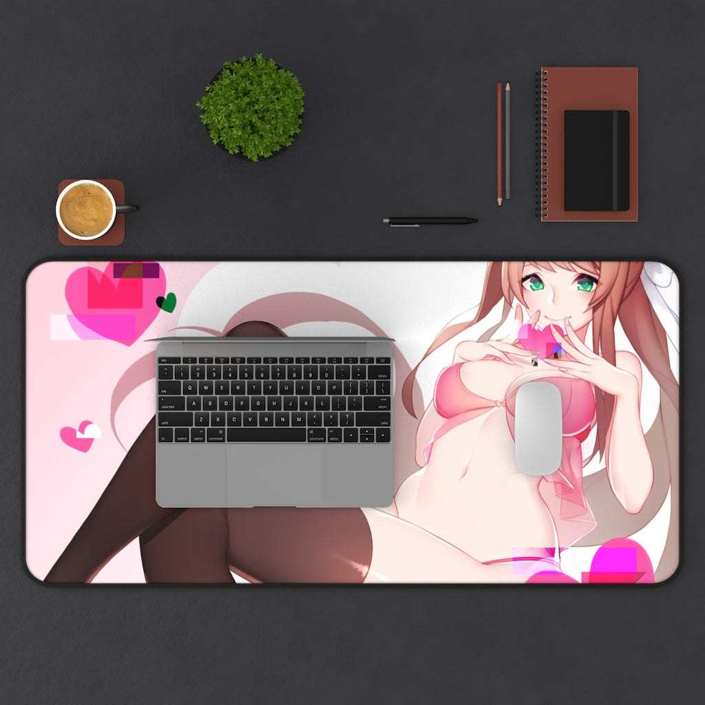 Doki Doki Literature Club Mousepad - Monika Lingerie Large Desk Mat - Ecchi DDLC Mouse Pad - MTG Playmat