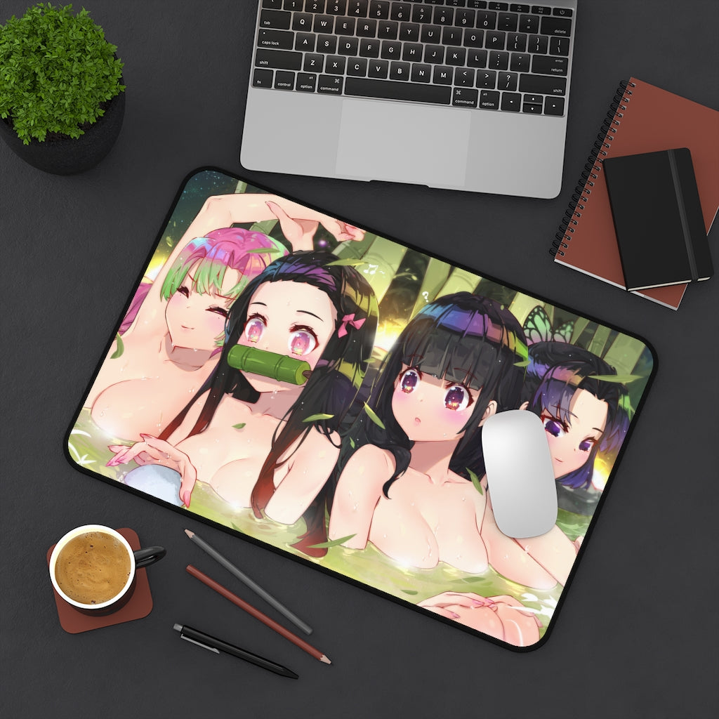 Nezuko Shinobu Mitsuri and Kanao Demon Slayer Nude Bath Bamboo Forest Mousepad - Gaming Playmat