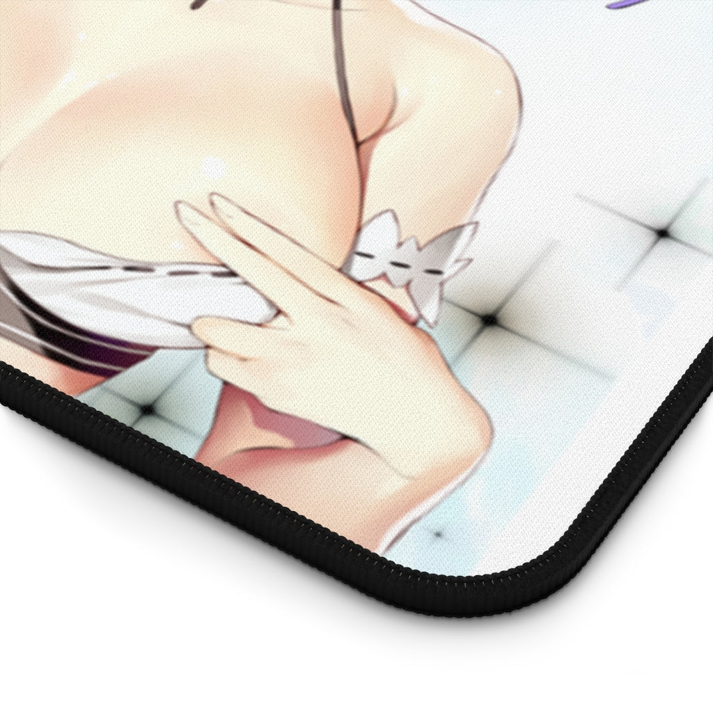Re:Zero Anime Mousepad - Ram And Rem Covering Nipples - Large Desk Mat - Ecchi Mouse Pad - Sexy Playmat