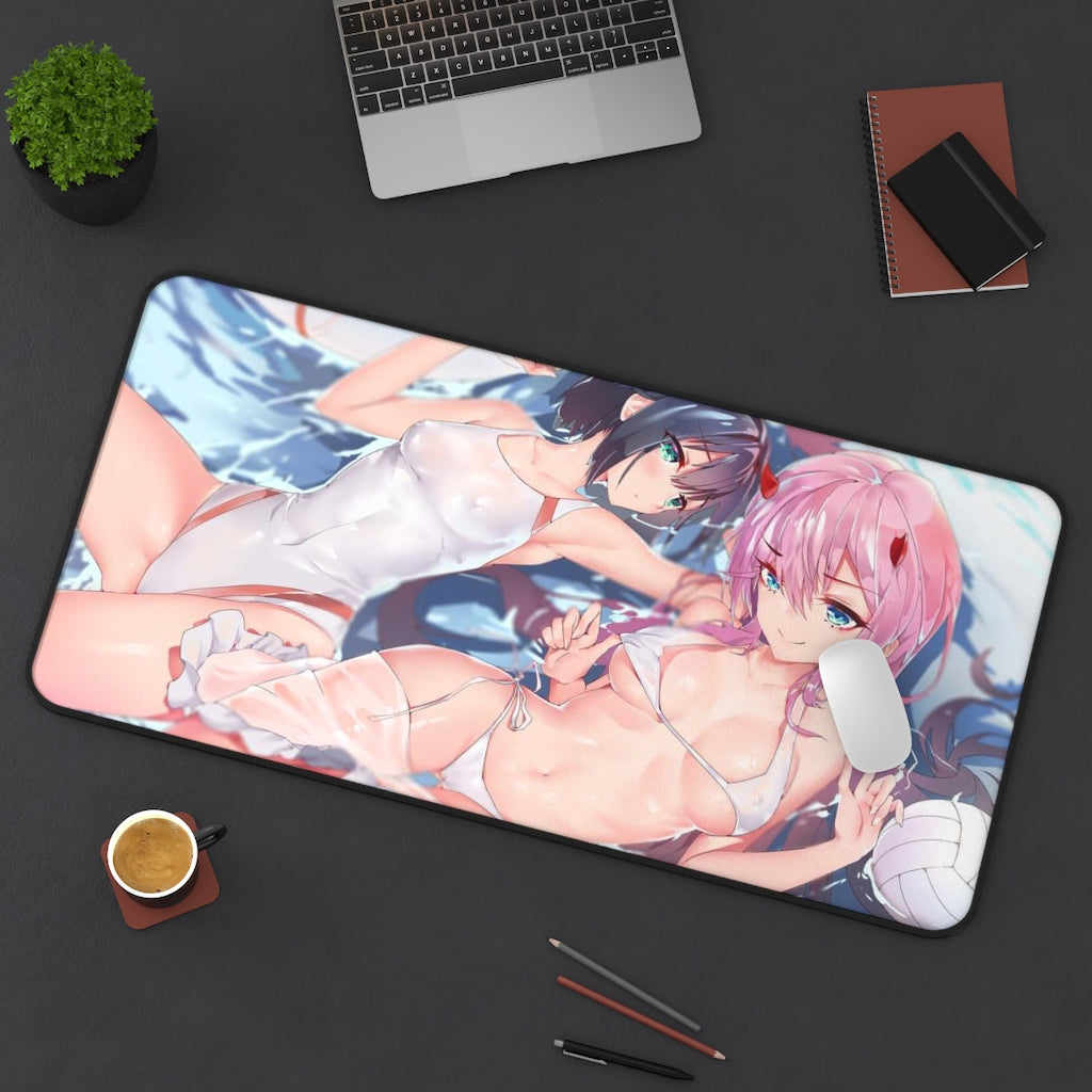 Bikini Zero Two and Ichigo Darling In The Franxx Desk Mat - Non Slip Mousepad