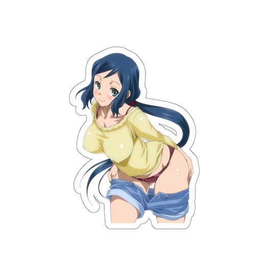 Autocollant imperméable Gundam Rinko Iori se déshabillant - Autocollant en vinyle Ecchi - Autocollant d'anime obscène