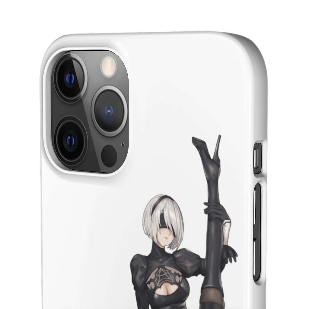 Nier Automata 2B Split Anime Phone Case -  Kawaii Aesthetic Snap Case