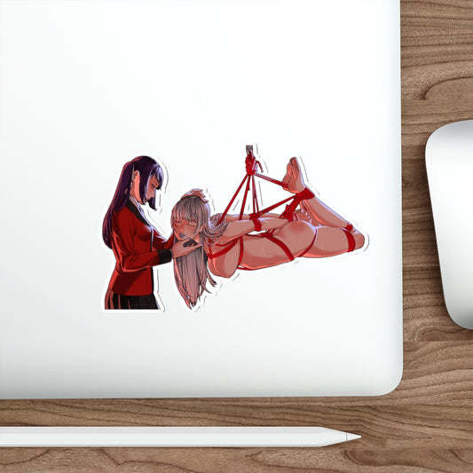 Kakegurui Compulsive Gambler Waterproof Sticker - BDSM Ecchi Anime Decal - Yumeko Jabami and Kirari Momobami Shibrai Session