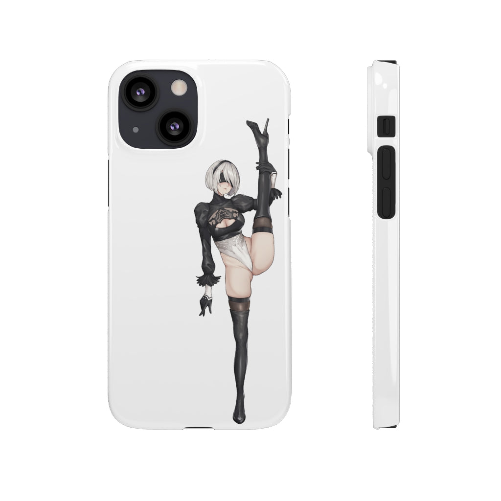 Nier Automata 2B Split Anime Phone Case -  Kawaii Aesthetic Snap Case