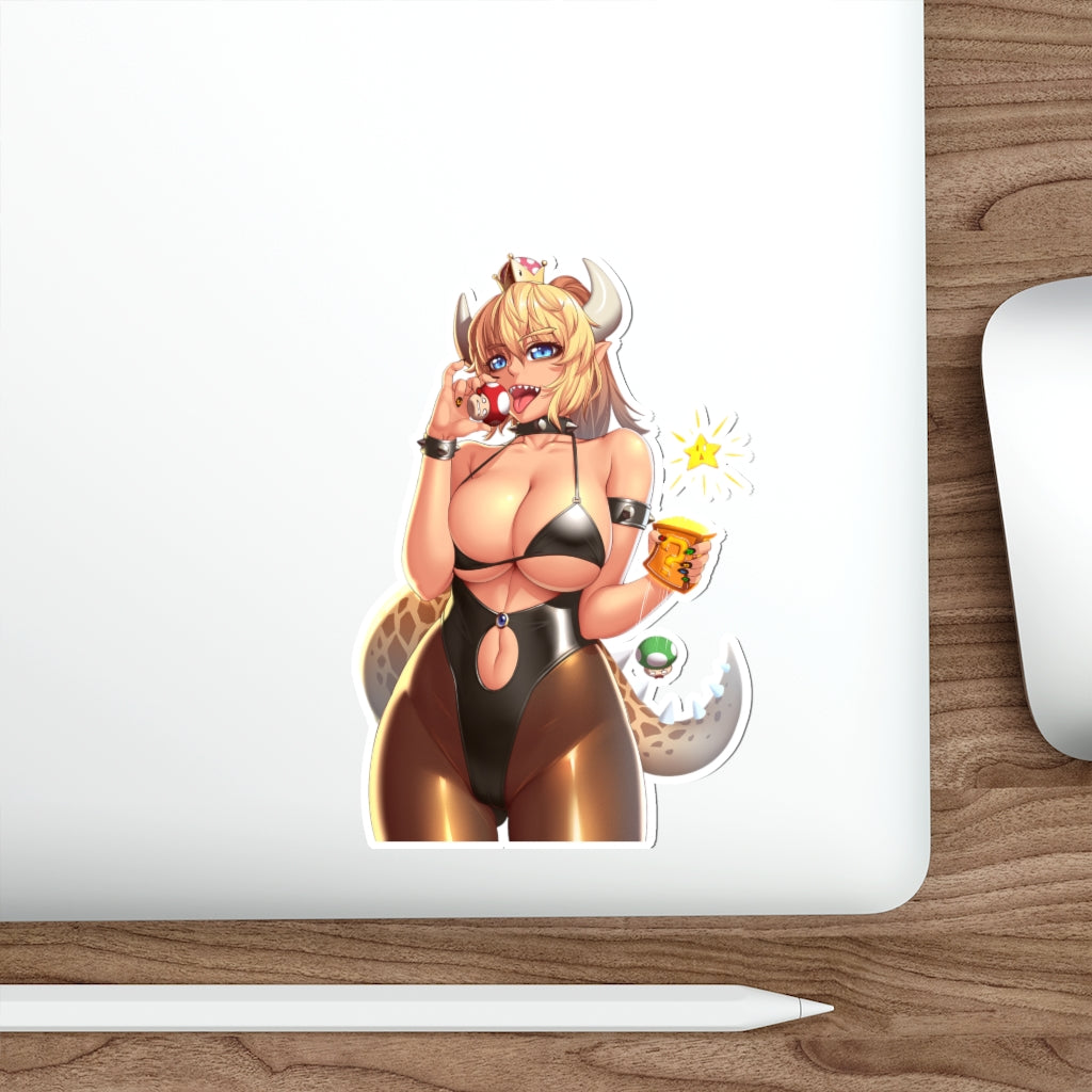 Bowsette Power Up Waterproof Sticker - Ecchi Vinyl Anime Car Decal