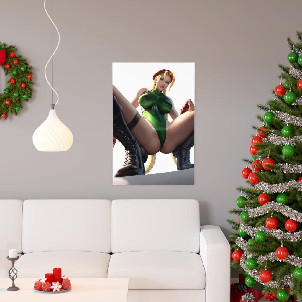 Sexy Cammy Street Fighter Poster - Lewd Premium Matte Vertical Poster - Adult Wall Art