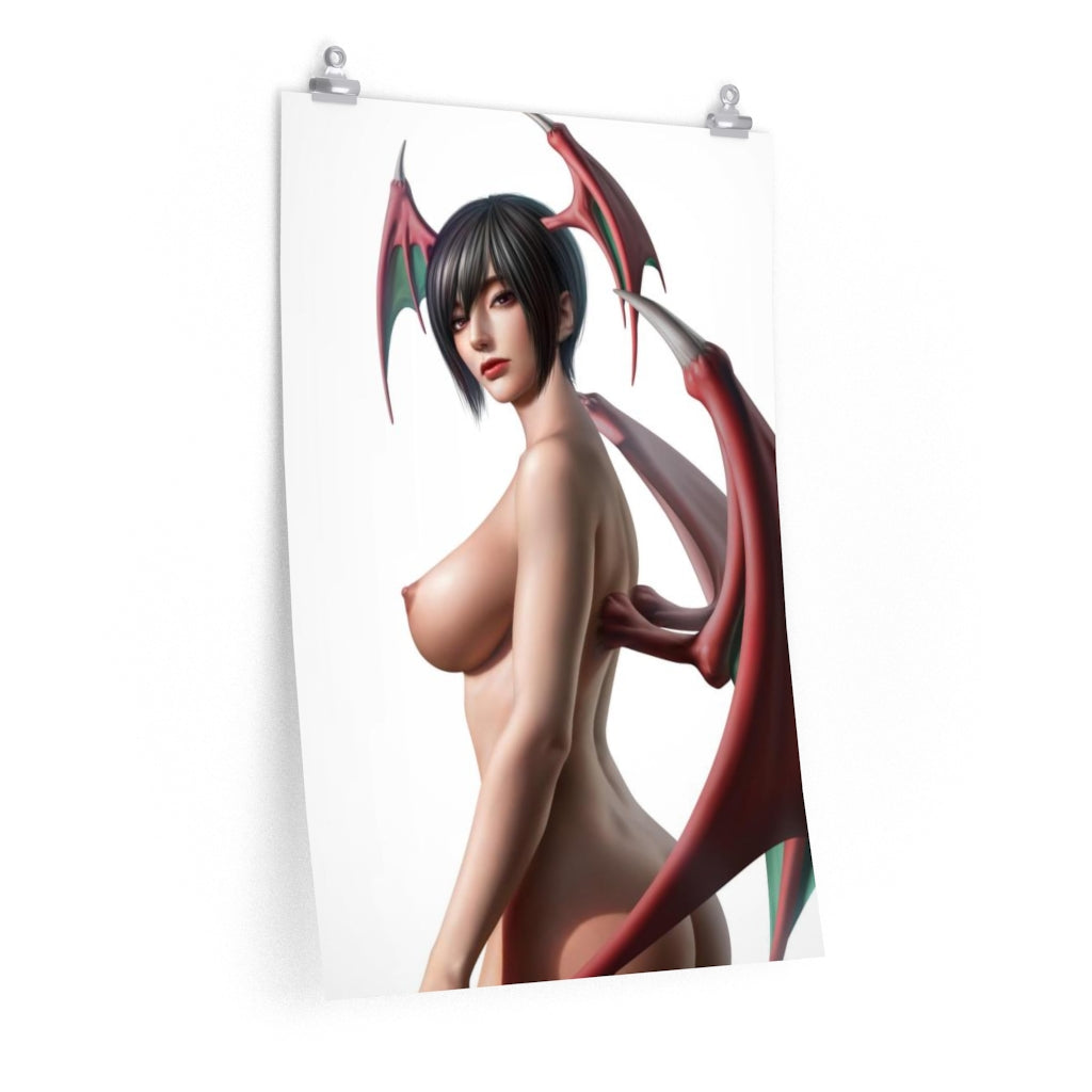 Nude Lilith Darkstalkers Poster - Lewd Premium Matte Vertical Poster - Adult Wall Art