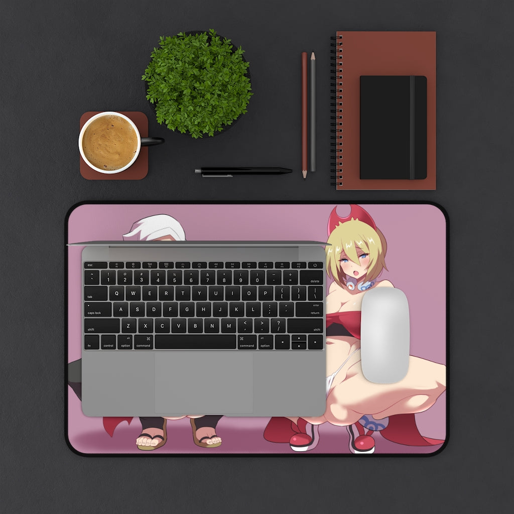 Akari and Irida Pokemon Lewd Waifus Desk Mat - Sexy Anime Girls Mousepad - Gaming Playmat