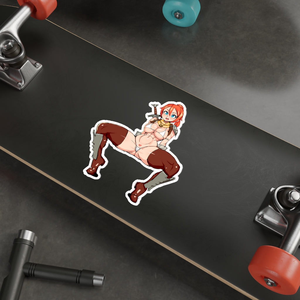 Sexy Redhead Female Dovahkiin Waterproof Sticker - Ecchi Vinyl Decal