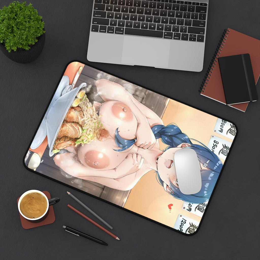 Food Wars Sexy Mousepad - Big Boobs Megumi Tadokoro Monster Ramen Challenge Desk Mat - Ecchi Playmat