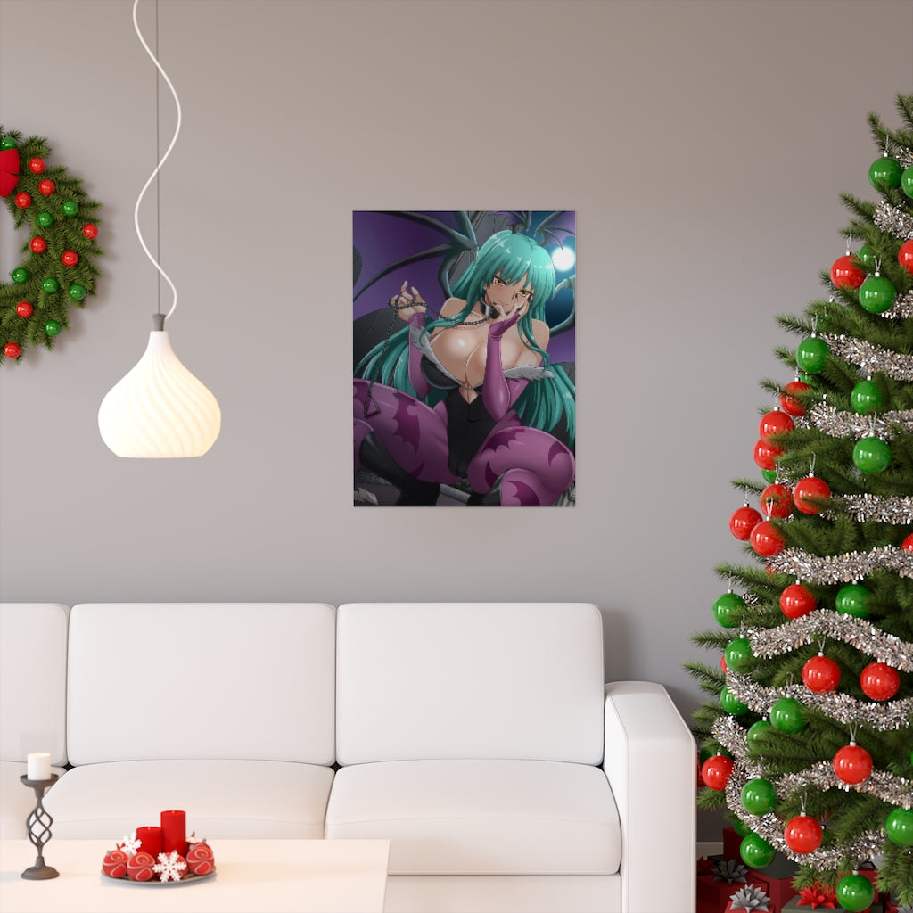 Sexy Morrigan Aensland Darkstalkers Poster - Lewd Premium Matte Vertical Poster - Adult Wall Art