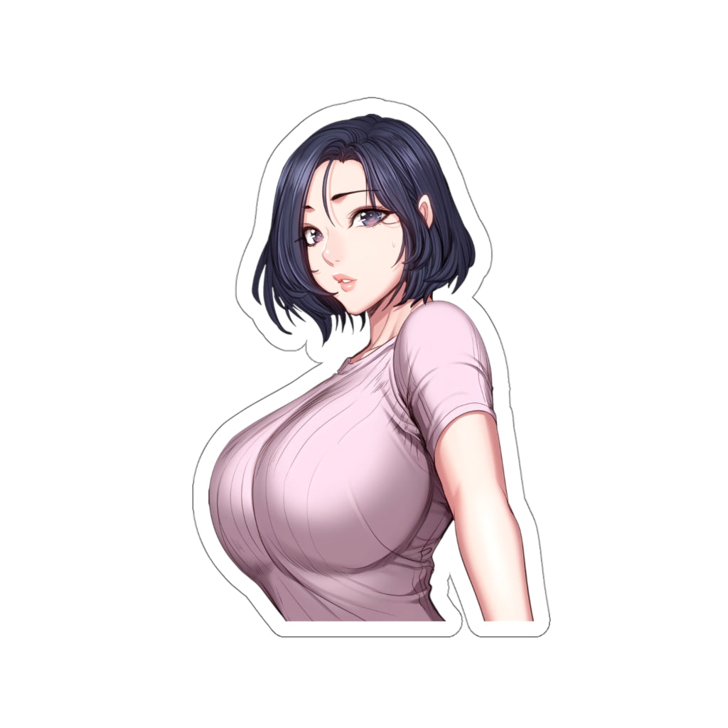 Autocollant en vinyle Ecchi imperméable avec gros seins de l'anime Fitness Song Sang-mi - Autocollant en vinyle Ecchi