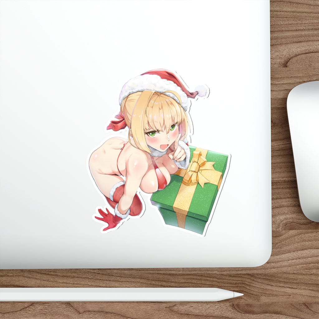 Fate Stay Night Waterproof Sticker - Sexy Santa Saber Ecchi Vinyl Decal - Fate Grand Order Christmas Sticker - Altria Pendragon