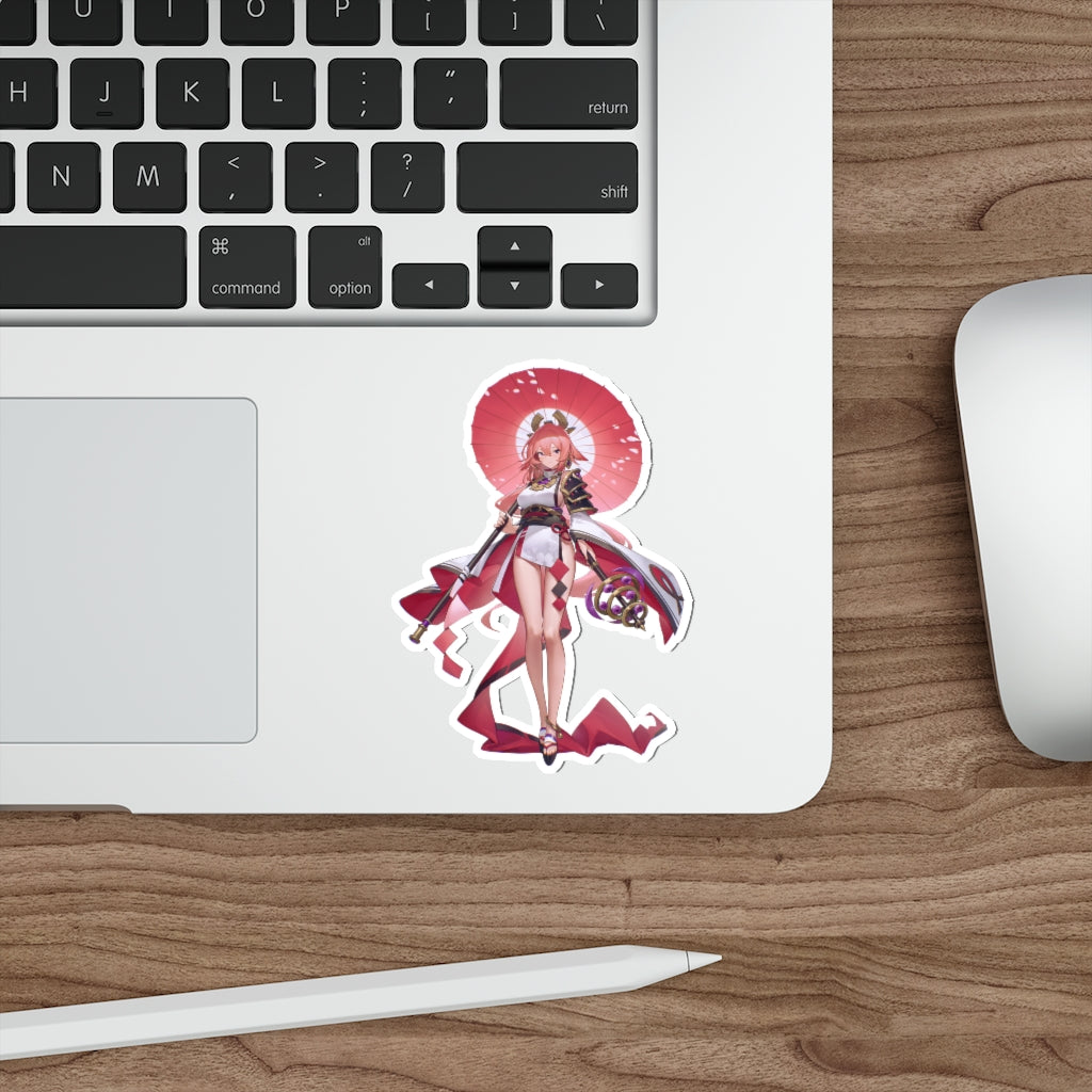 Sexy Kimono Yae Miko Genshin Impact Waterproof Sticker - Ecchi Vinyl Decal