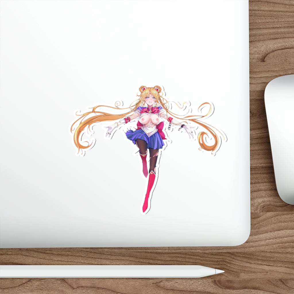 Sailor Moon Waterproof Sticker - Ecchi Anime Usagi Tsukino Destroyed Costume Vinyl Car Decal