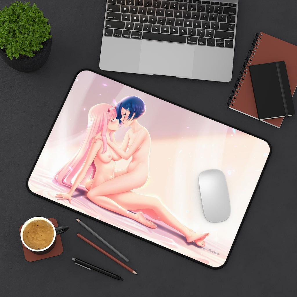 Nude Zero Two and Ichigo Darling In The Franxx Desk Mat - Non Slip Mousepad