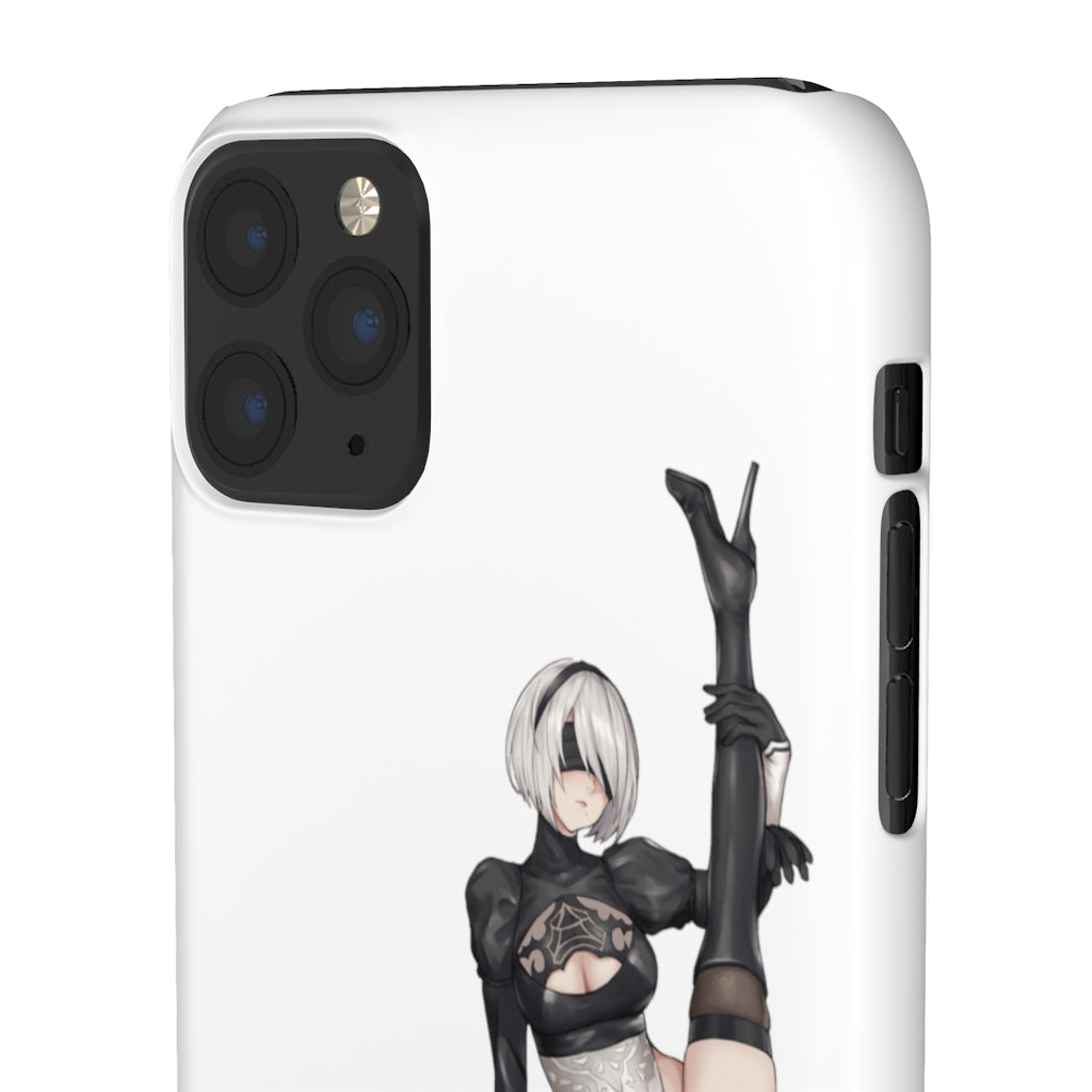 Nier Automata 2B Split Anime Phone Case -  Kawaii Aesthetic Snap Case