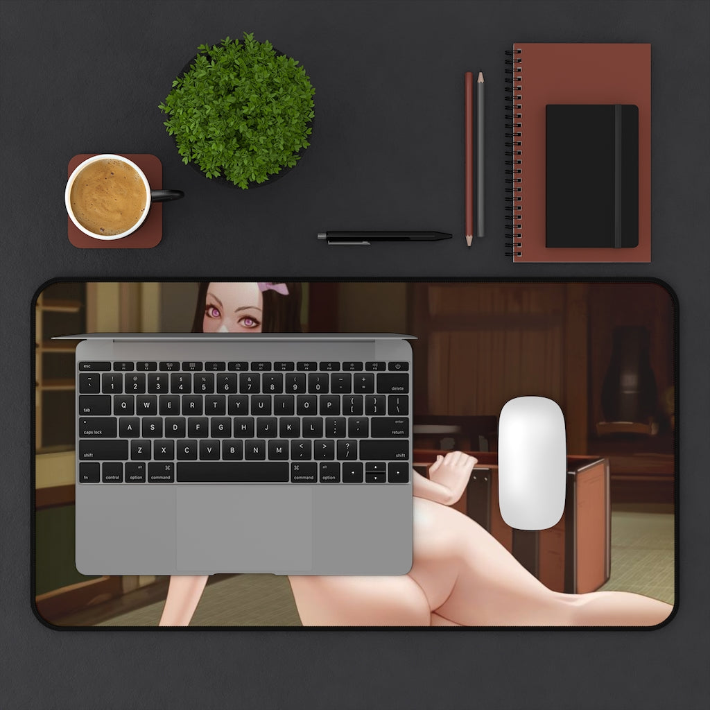 Nude Butt Nezuko Demon Slayer Desk Mat - Sexy Anime Girl Mousepad - Gaming Playmat