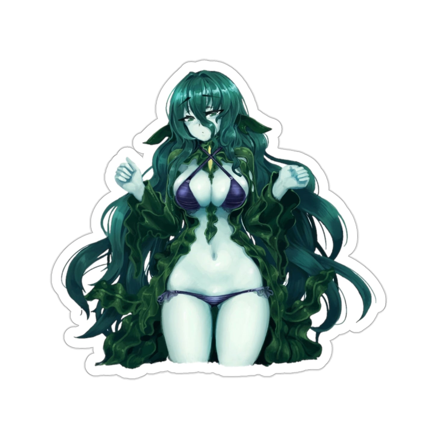 Sexy Flow Kelp Monster Girl Encyclopedia Waterproof Sticker - Weatherproof Vinyl Car Decal