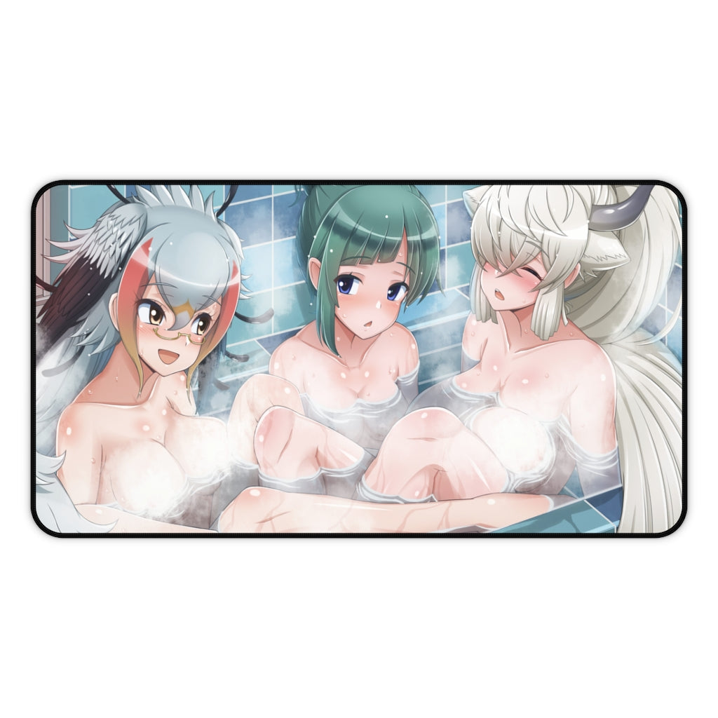 Yak and Secretarybird Kemono Friends Nude Bath Mousepad - Gaming Playmat