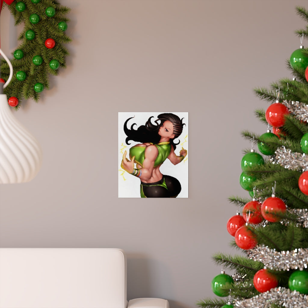 Laura Matsuda Street Fighter Poster - Lewd Premium Matte Vertical Poster - Adult Wall Art