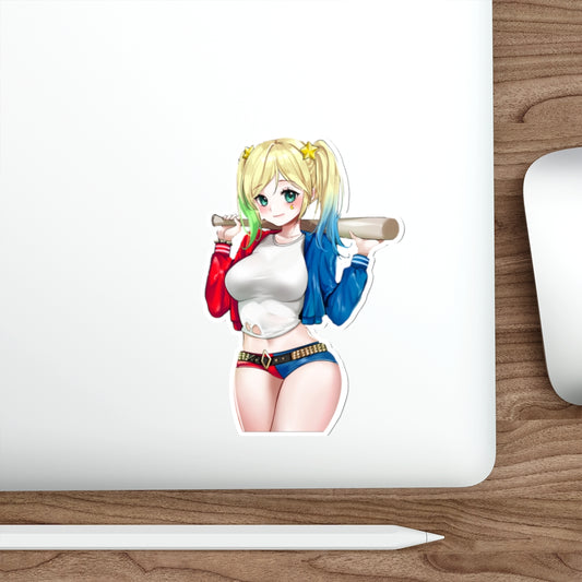 Autocollant imperméable Kawaii Harley Quinn - Décalque en vinyle Ecchi