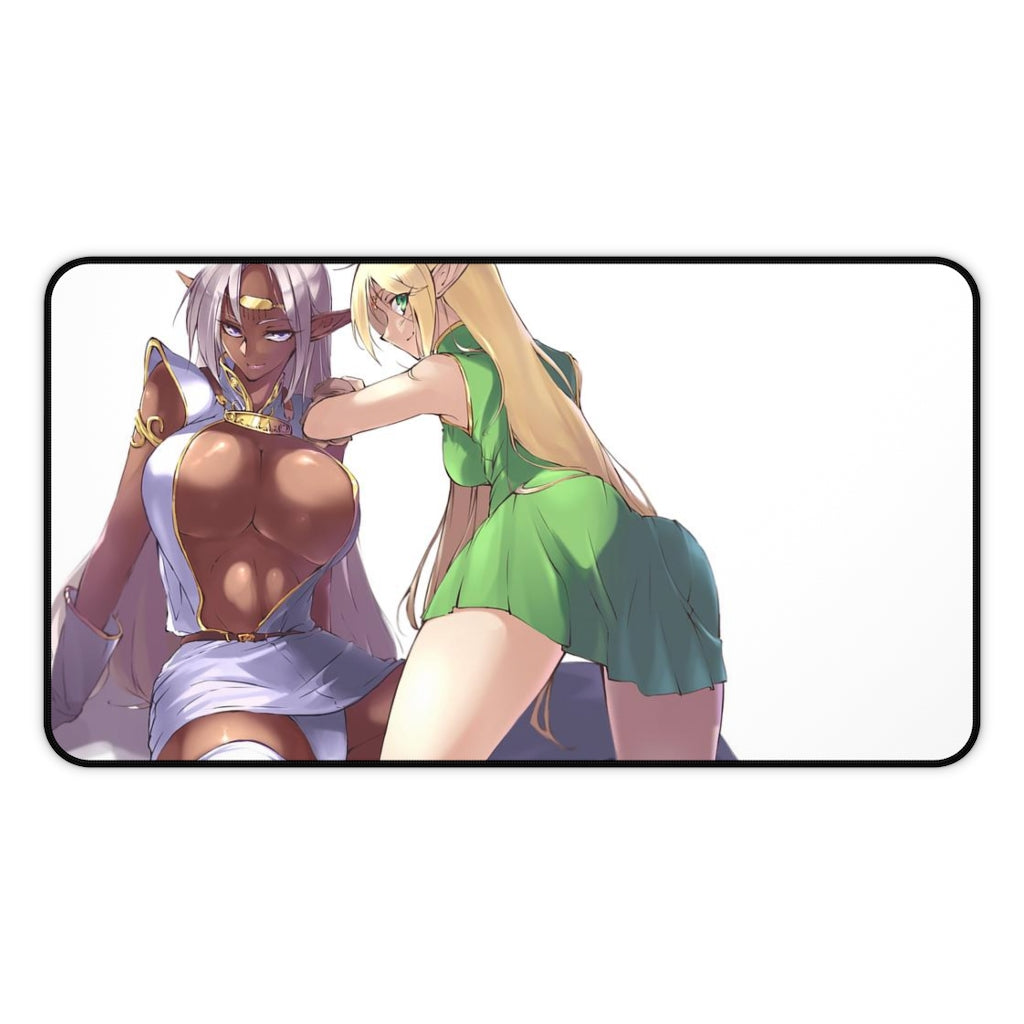 Record Of Lodoss War Sexy Mousepad - Pirotess And Deedlit Anime Desk Mat - Ecchi Playmat