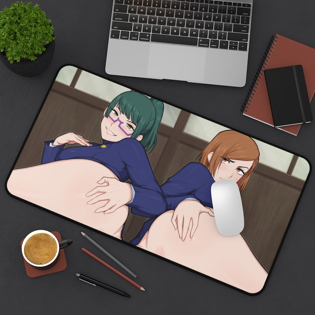 Kugisaki Nobara and Zen In Maki Jujutsu Kaisen Hentai Nude Butts Desk Mat - Lewd Mousepad - Anime Girl Playmat