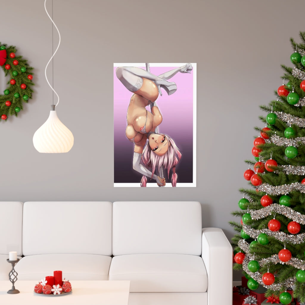 Bikini Pole Dance Stripper Yuzuriha Inori Guilty Crown Hentai Poster - Lewd Premium Matte Vertical Poster - Adult Wall Art